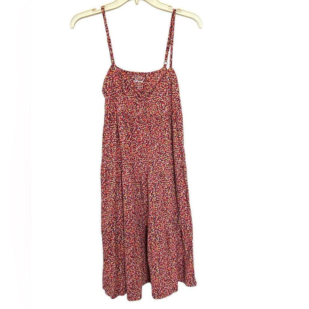 Old Navy Y2K Spaghetti Strap Tiered Dot Print Cami Tiered Swing Dress S